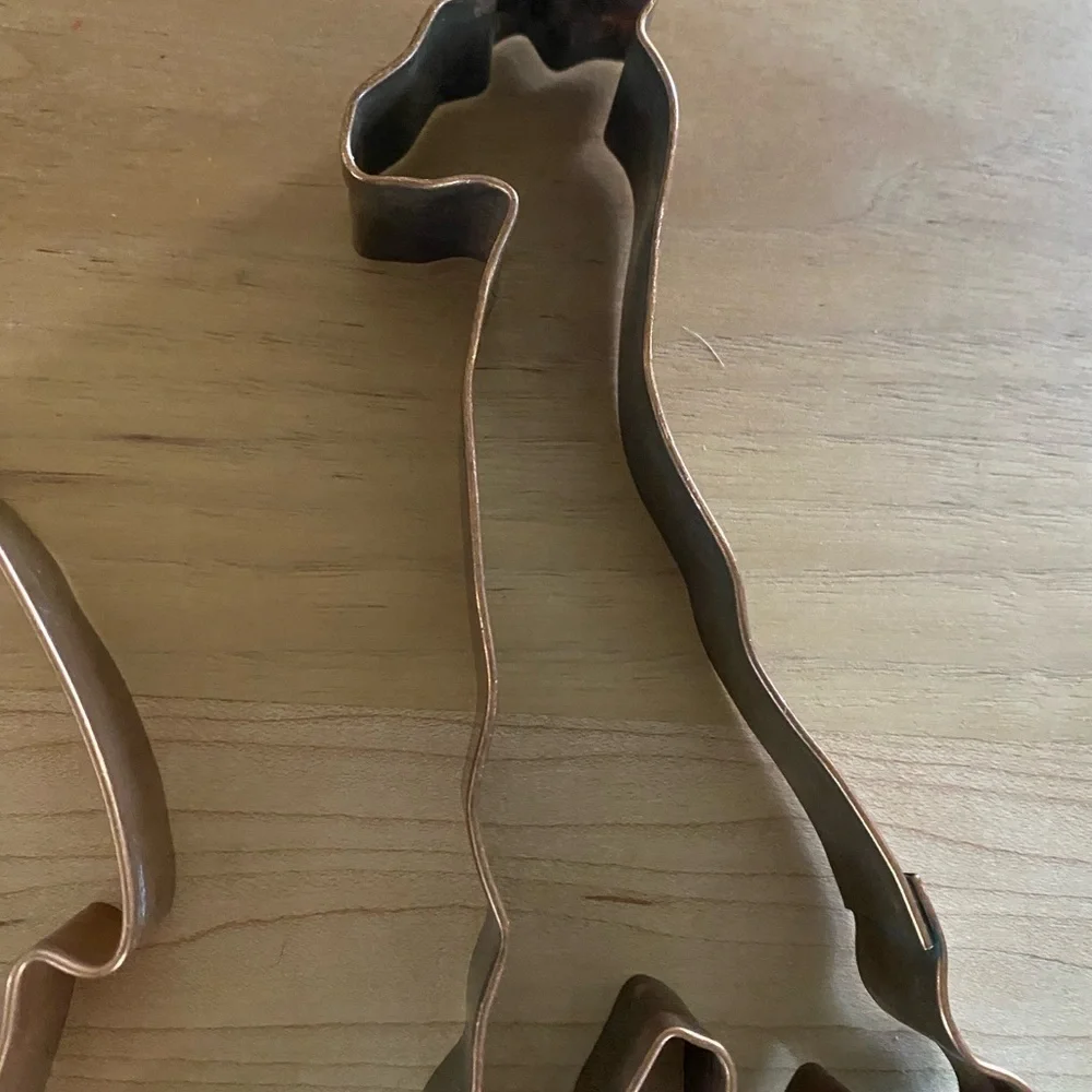 Rare Mail By Martha Stewart Vintage 4 Animal Shape Copper Stamped Cookie Cutters